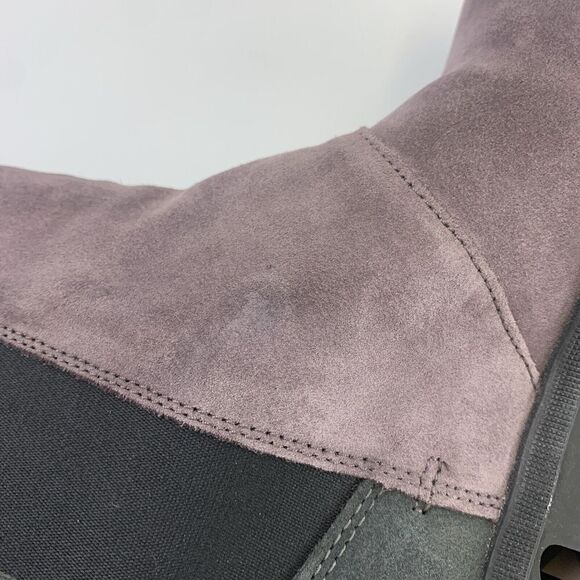 Sorel Joan Of Artic Wedge Chelsea Boot Purple Sage Suede Pull On Ankle Womens 8 - Picture 9 of 12